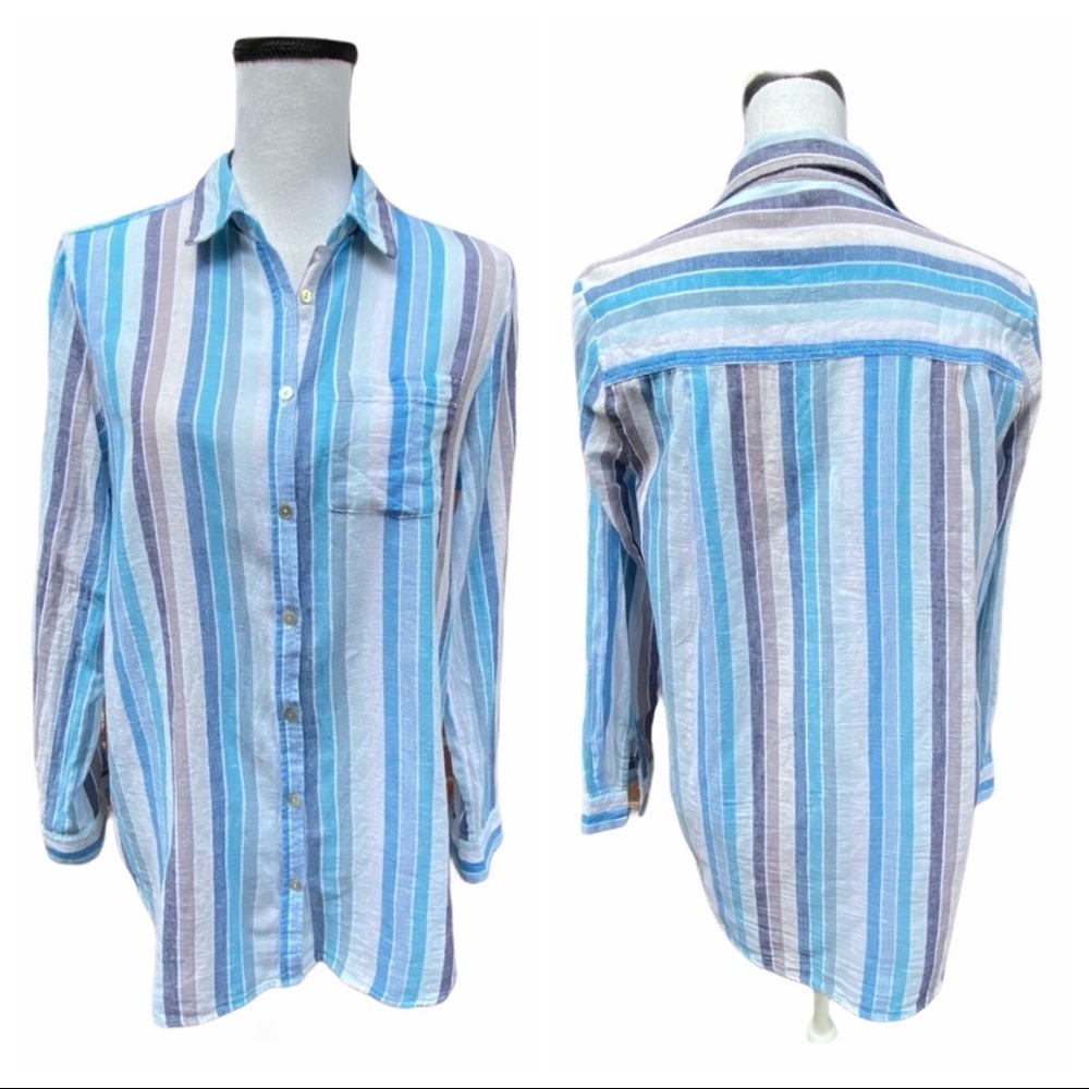 Jane and Delancey Striped Button Up Shirt
